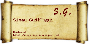 Simay Gyöngyi névjegykártya